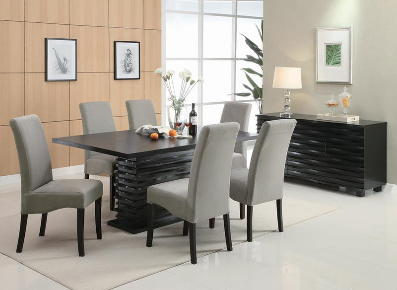 Stanton Rectangle Pedestal Dining Table Black