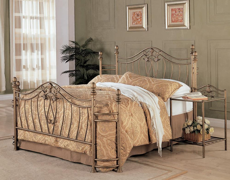 Sydney Eastern King Bed Antique Brushed Gold