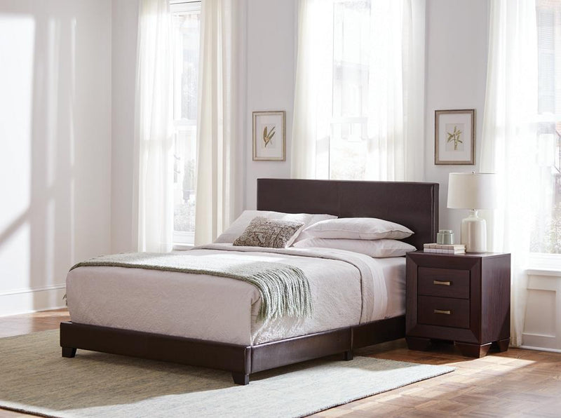 Dorian Upholstered Eastern King Bed Brown