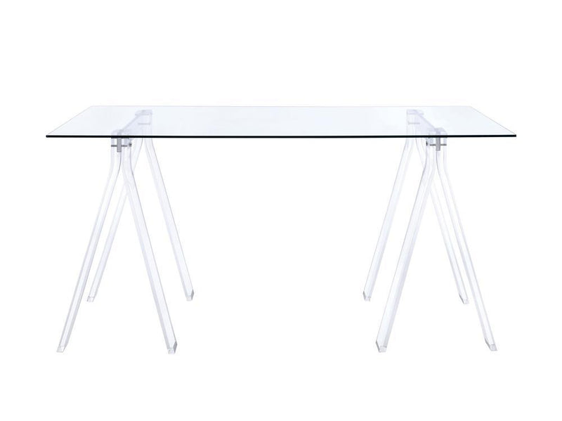 Amaturo Writing Desk with Glass Top Clear