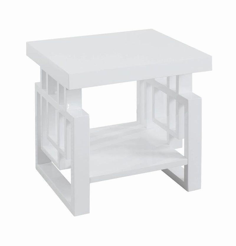 Schmitt Rectangular End Table High Glossy White