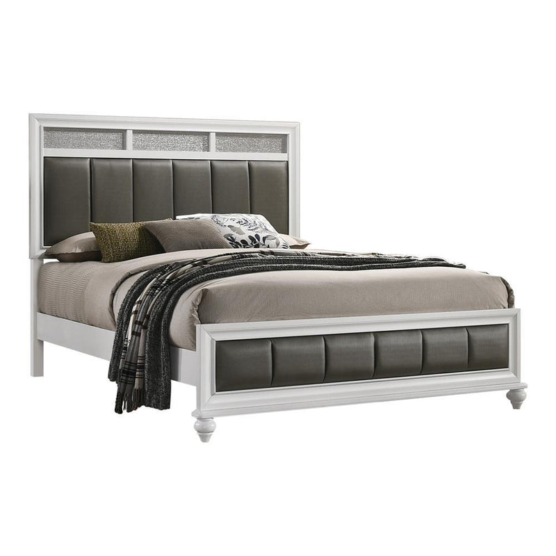 Barzini Queen Upholstered Panel Bed White