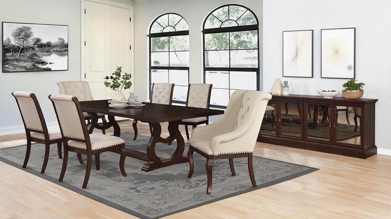 Brockway Trestle Dining Table Antique Java - Alex's Furniture (NY)