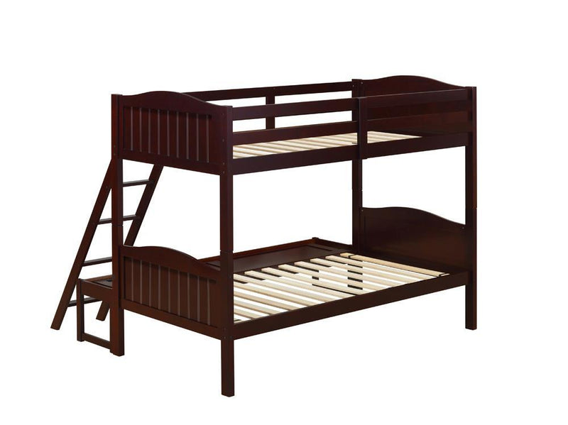 Arlo Twin Over Full Bunk Bed with Ladder Espresso