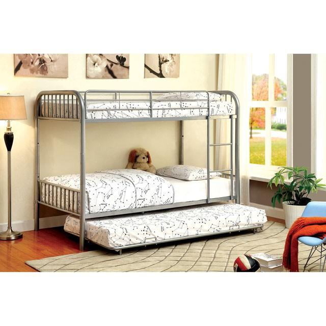 RAINBOW Silver Metal Twin/Twin Bunk Bed