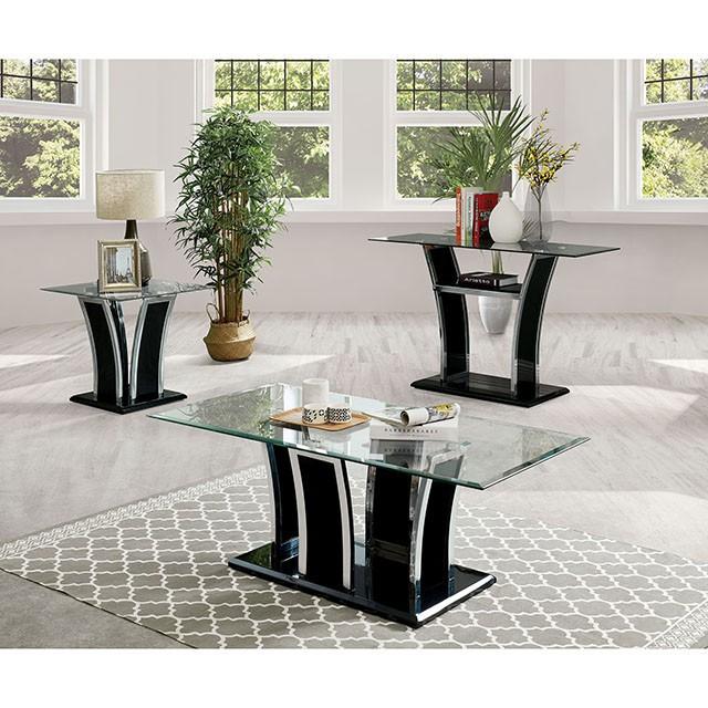 Staten Glossy Black/Chrome Coffee Table