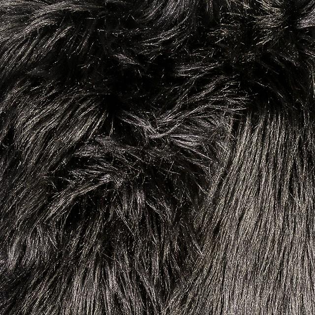 Jet Black 20" X 20" Pillow, Fur Black (2/CTN)