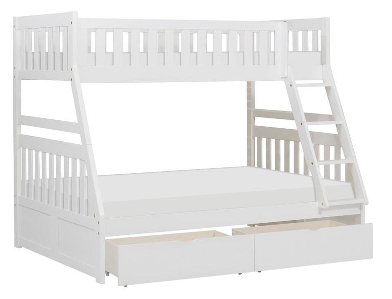 Galen Twin/Full Bunk Bed w/ Storage Boxes in White B2053TFW-1*T