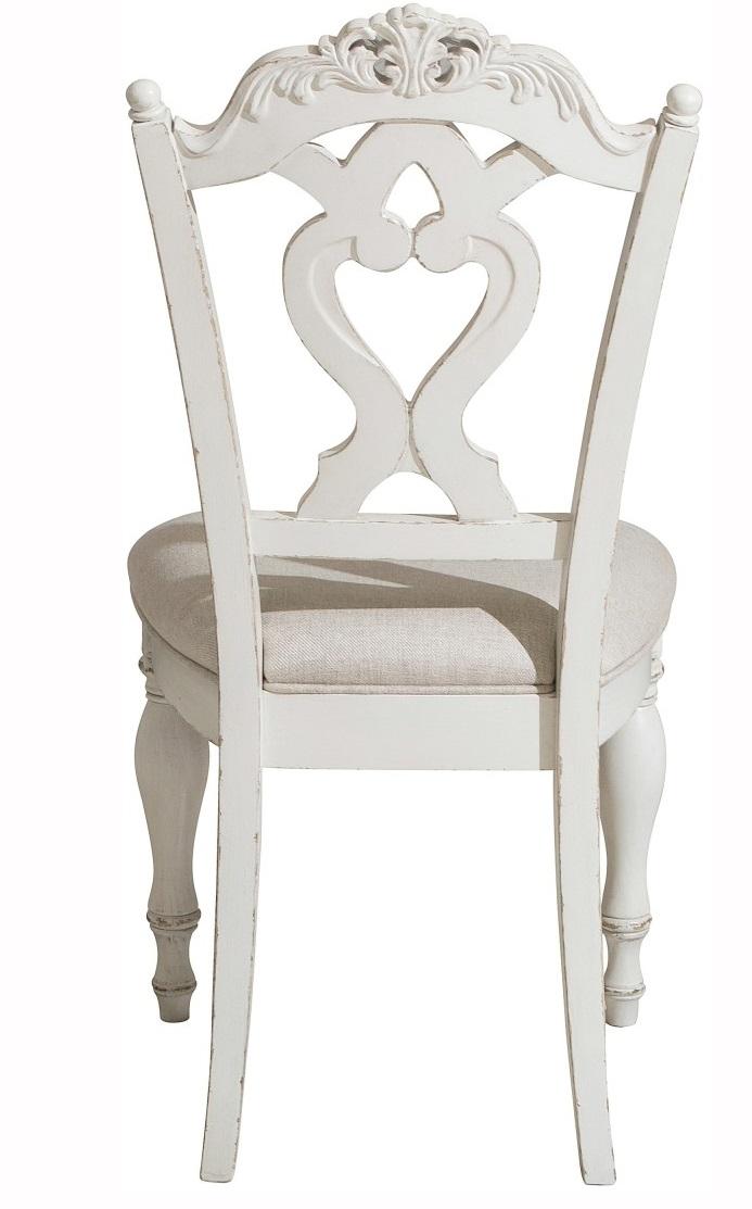 Cinderella Chair in Antique White with Grey Rub-Through 1386NW-11C