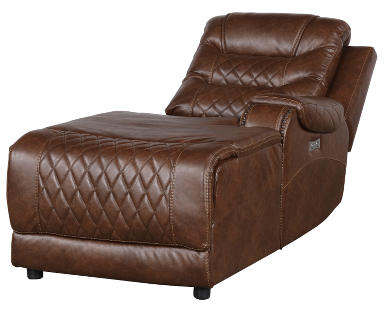 Putnam Power Right Side Reclining Chaise with USB Port in Brown 9405BR-RCPW