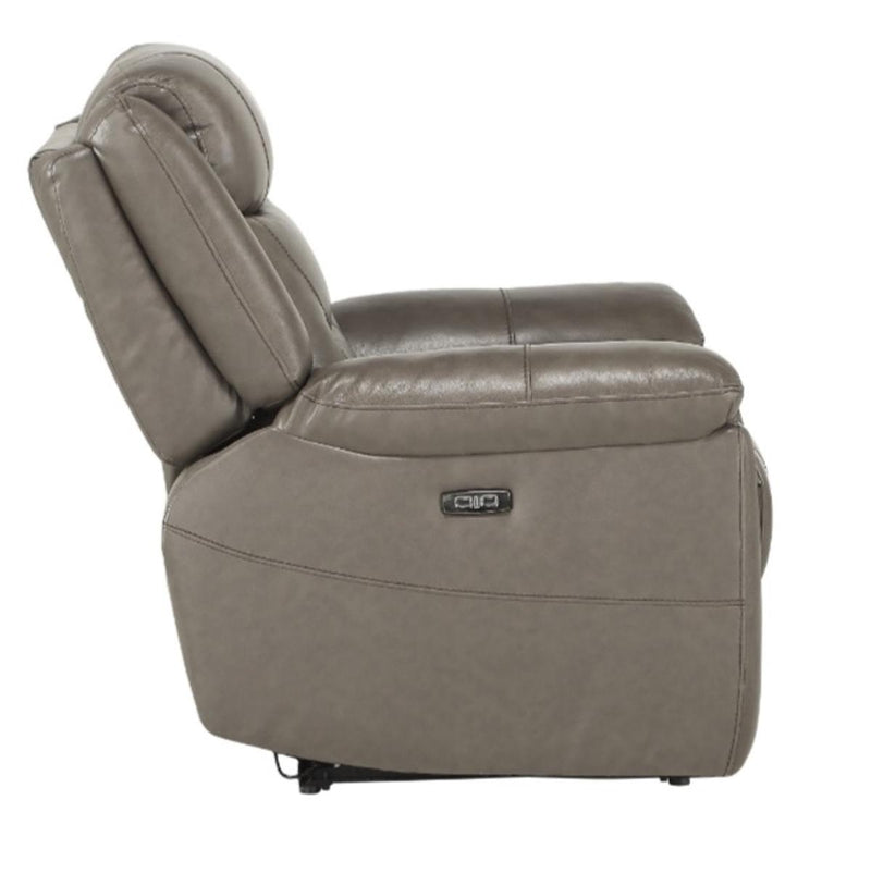 Danio Power Double Reclining Chair with Power Headrests in Brownish Gray 9528BRG-1PWH