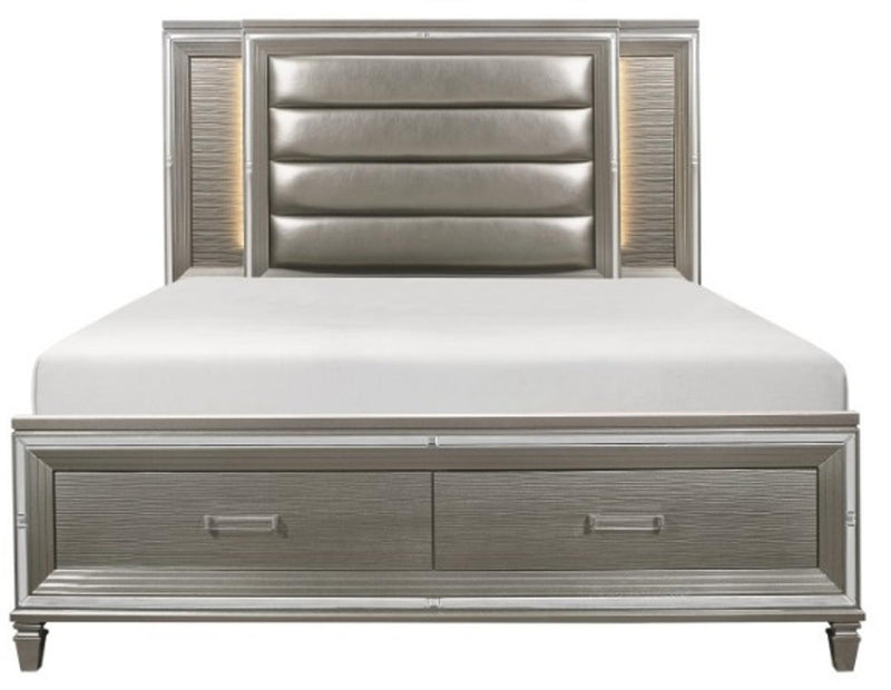 Tamsin King Upholstered Storage Bed in Silver Grey Metallic 1616K-1EK* image