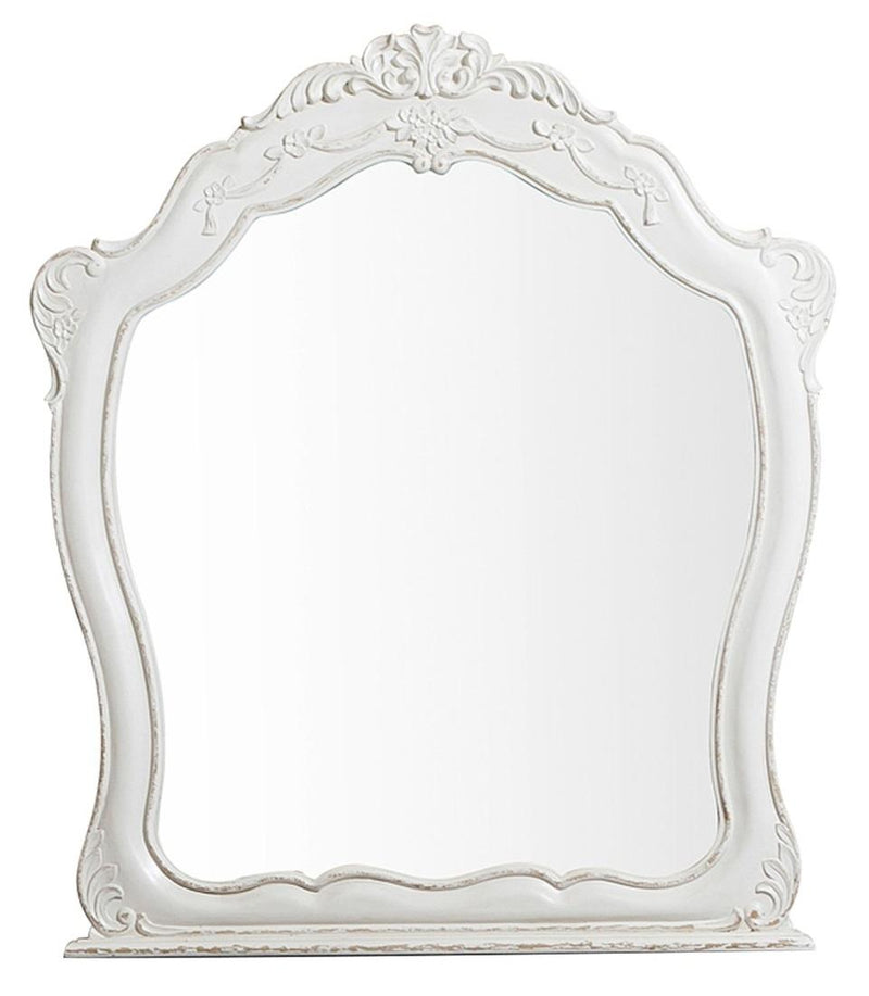 Cinderella Mirror in Antique White with Grey Rub-Through 1386NW-6 image