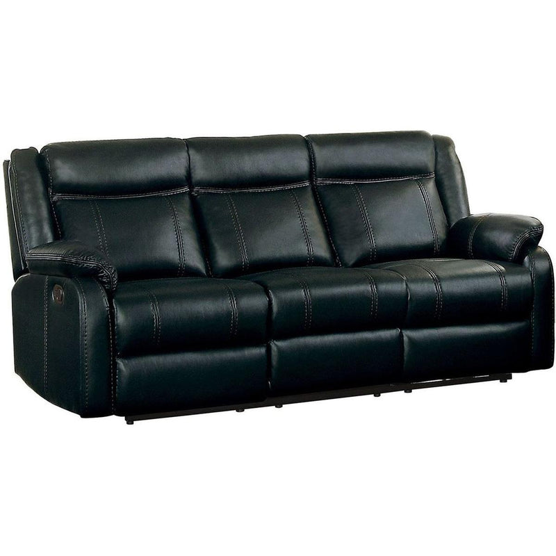 Jude Double Glider Recliner Sofa in Black 8201BLK-3 image