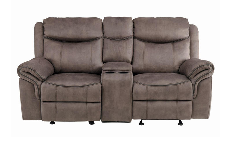 Aram Double Glider Reclining Loveseat in Dark Brown 8206NF-2 image