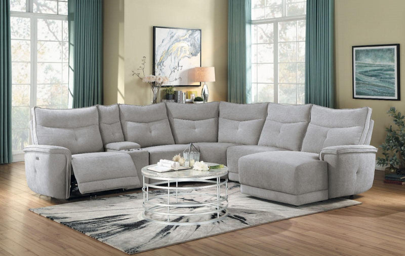 Tesoro 6pc Sectional w/ Right Chaise in Mist Gray image