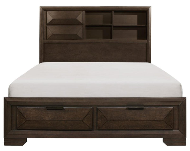 Chesky King Bookcase Bed with Footboard Storage in Warm Espresso 1753K-1EK* image