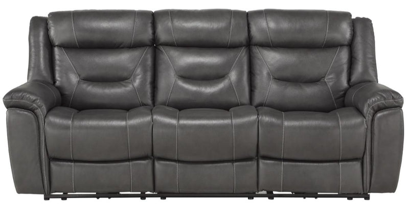 Danio Power Double Reclining Sofa with Power Headrests in Dark Gray 9528DGY-3PWH image