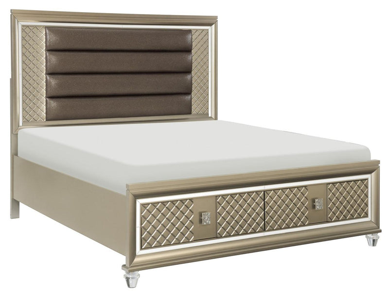 Loudon King Platform with Storage Bed in Champagne Metallic 1515K-1EK* image