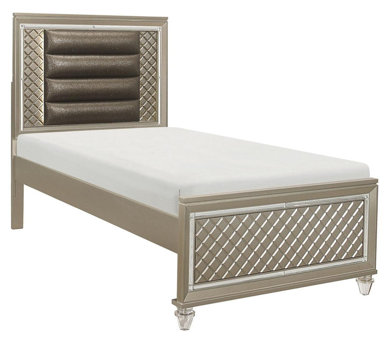 Youth Loudon Twin Platform Bed in Champagne Metallic B1515T-1* image