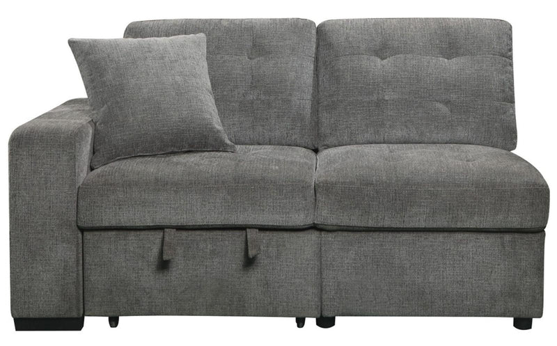 Logansport Left Side 2-Seater with Pull-out Ottoman and 1 Pillow in Gray 9401GRY-2L image