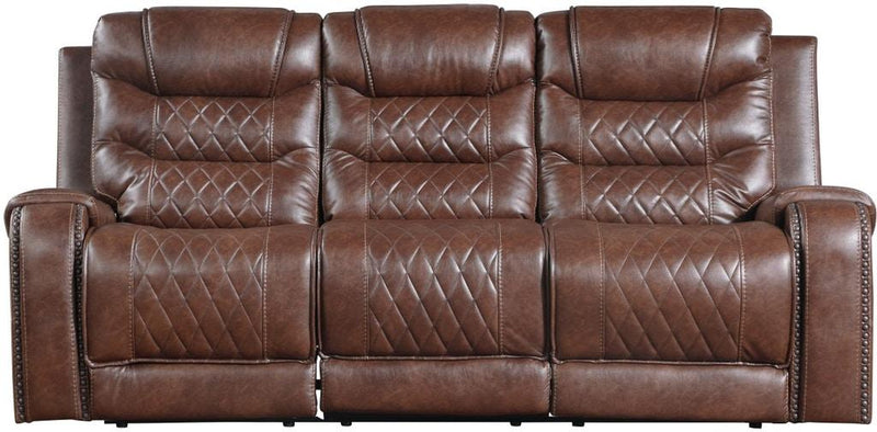 Putnam Power Double Reclining Sofa with Drop-Down in Brown 9405BR-3PW image