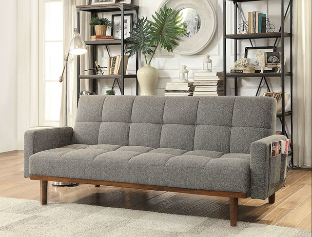 Nettie Gray/Oak Futon Sofa